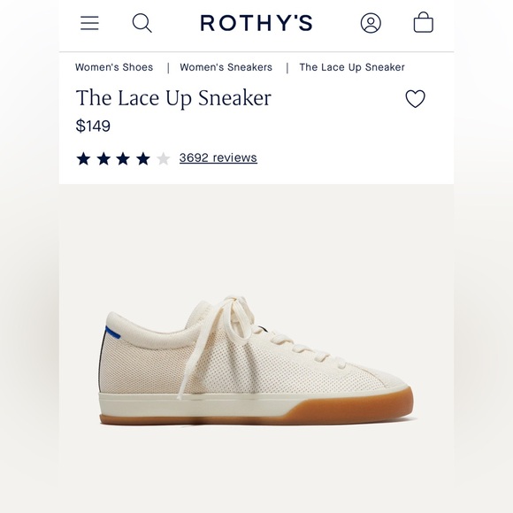 Rothy's Lace-Up Sneakers in blonde 8.5 - Picture 8 of 9